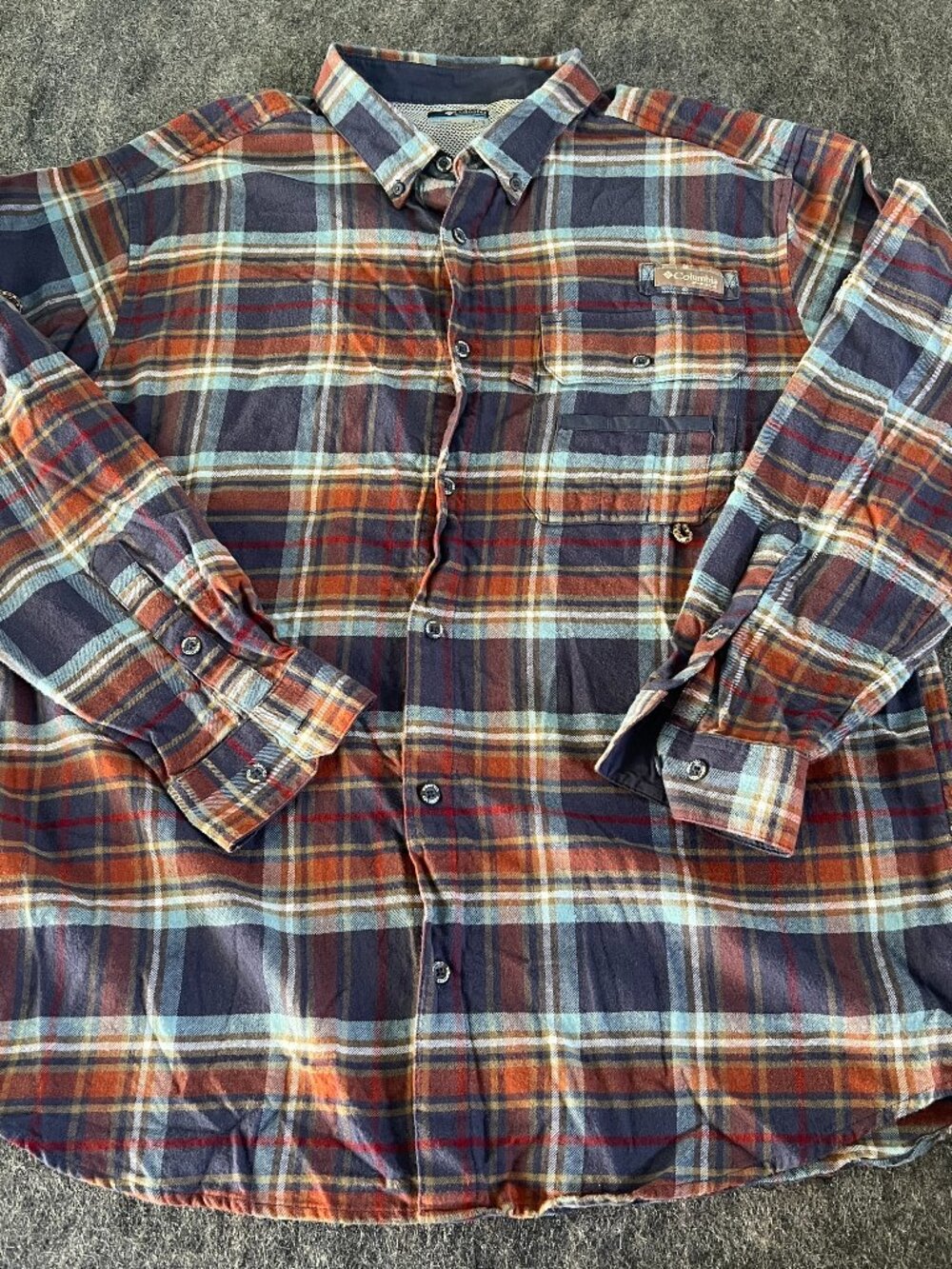 Columbia PHG Flannel Shirt Mens XL Multi Plaid Long Sleeve Cotton‎ Hunting Top